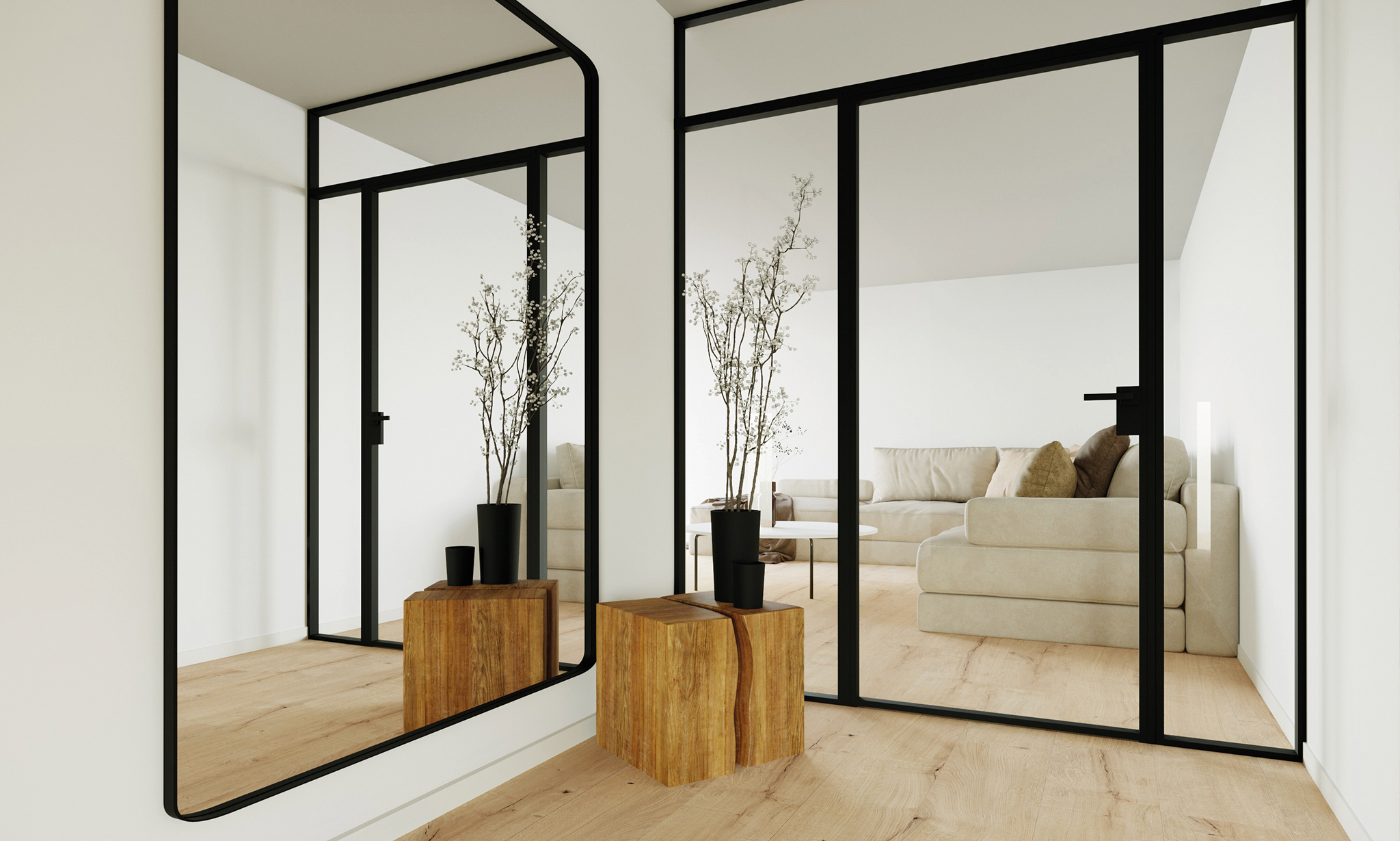 Stahl Loft Drehtür